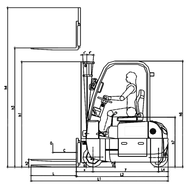 4-veis elektrisk gaffeltruck ECV16CD/ECV20CD – produktbilde 4