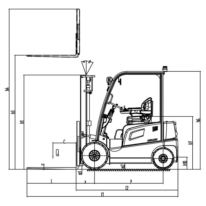 Elektrisk motvektgaffeltruck ECV16S–ECV35S, produktbilde 3
