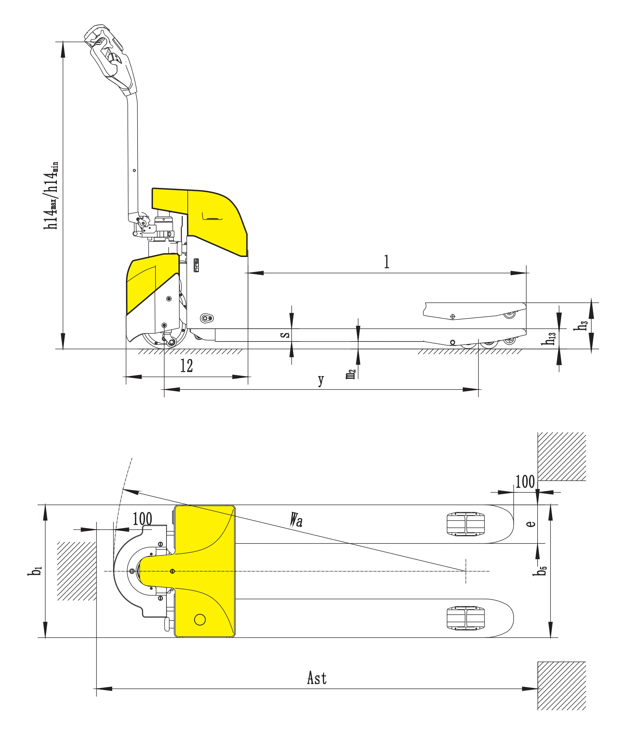 Kompakt elektrisk palletruck EPV15HE/EPV20HE for smale ganger