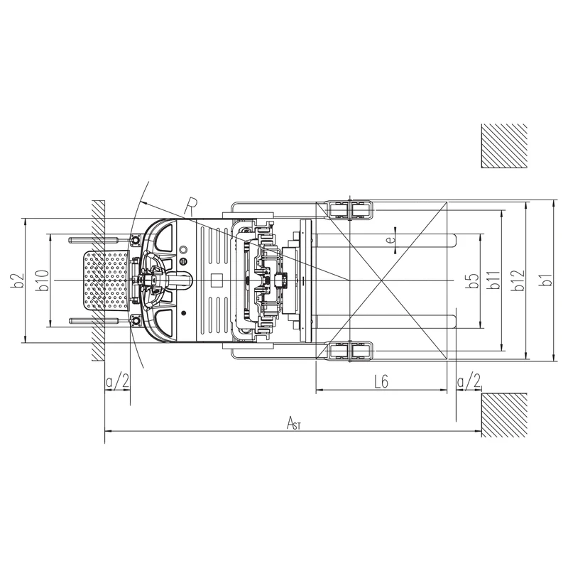 Elektrisk skyvemaststabler med 500 mm gaffelutskyving