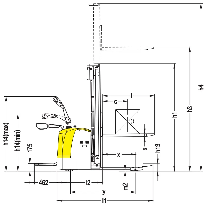 EVV10-P, EVV12-P og EVV15-P elektrisk stabler med løftehøyde opptil 5600 mm
