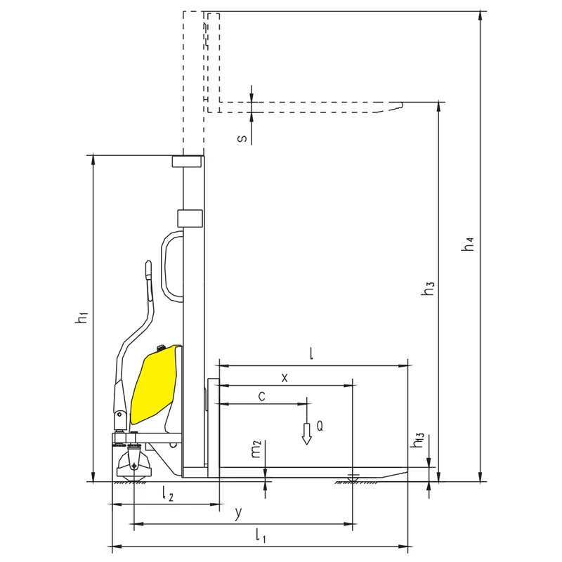 PEVV10/PEVV15 semielektrisk pallestabler for lager