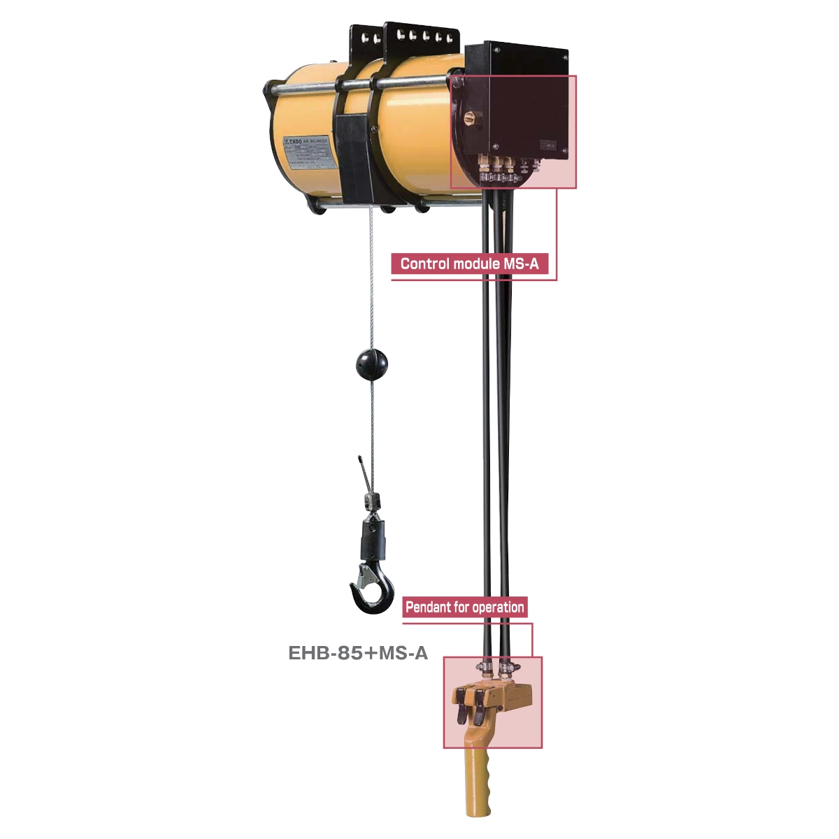 ENDO EHB ATEX pneumatisk balanser, detaljvisning av MS-A-modulen