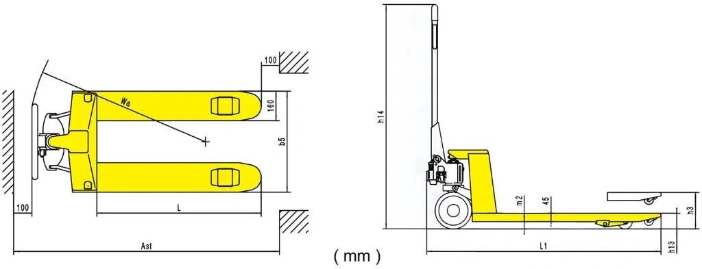 Måltegning for manuell palletruck RPV2500CT/RPV3000CT
