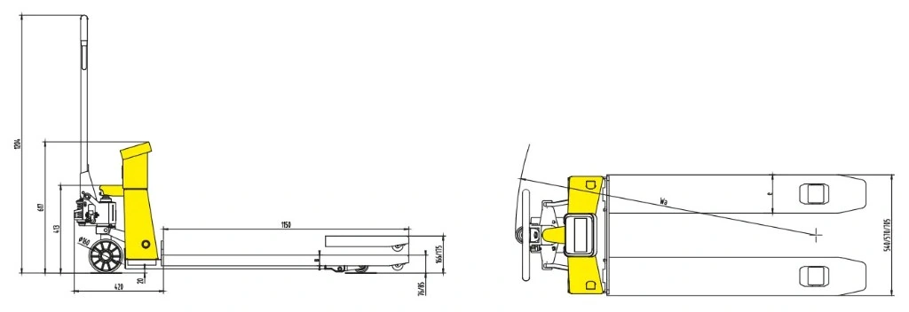 Måltegning for palletruck med vekt RPVV2500