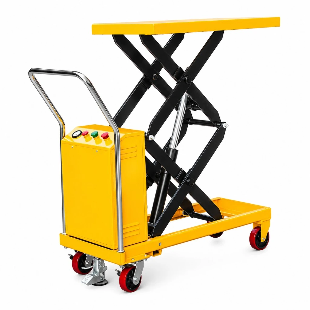 Semielektrisk mobilt løftebord med dobbel saks (PMPS350D) 350 kg 1320 mm