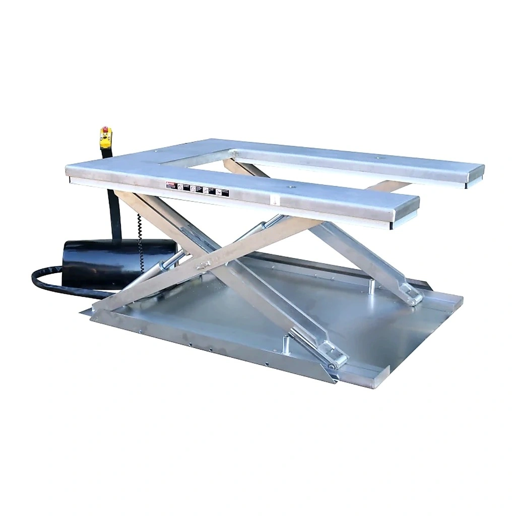 U-formet løftebord i rustfritt stål AISI 304 (UHS1000S) 1000 kg