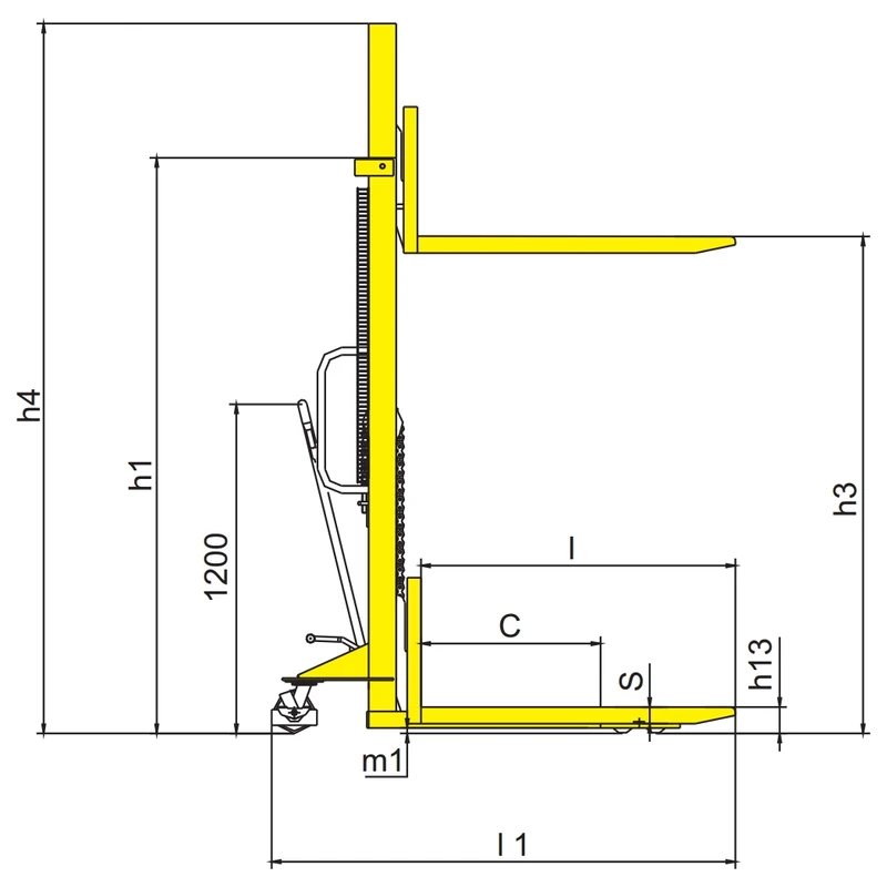 Manuell pallestabler RVV1000, 1000 kg og 3000 mm – produktbilde 4