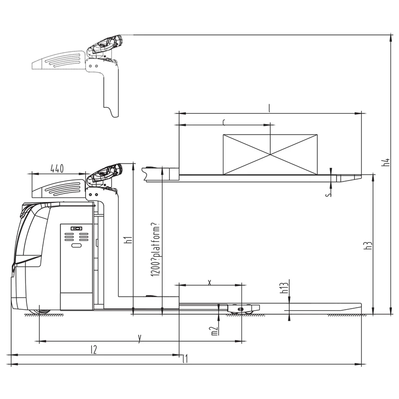 Elektrisk lavtløftende ordreplukker NKV10/NKV12 1000–1200 kg – produktbilde 4