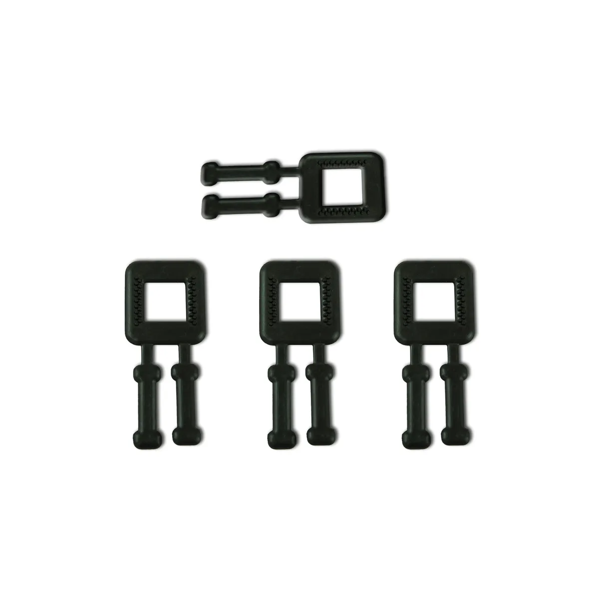 Svarte plastspenner for PP-pakkebånd (BUCKLES-4P) 12 mm