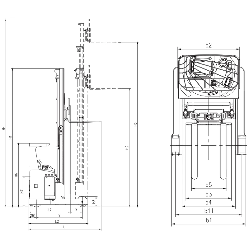 REV20VP skyvemasttruck med elektronisk multiventil og EPS-servostyring