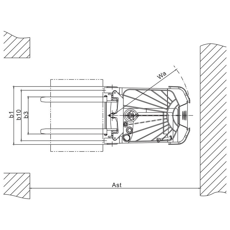 Smalgangsgaffeltruck REV10ST-A/REV10ST-B, 1000 kg og 3000 mm – bilde 3