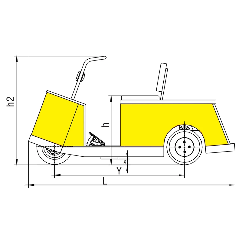 Elektrisk transportvogn VEV05 med ergonomiske skålseter